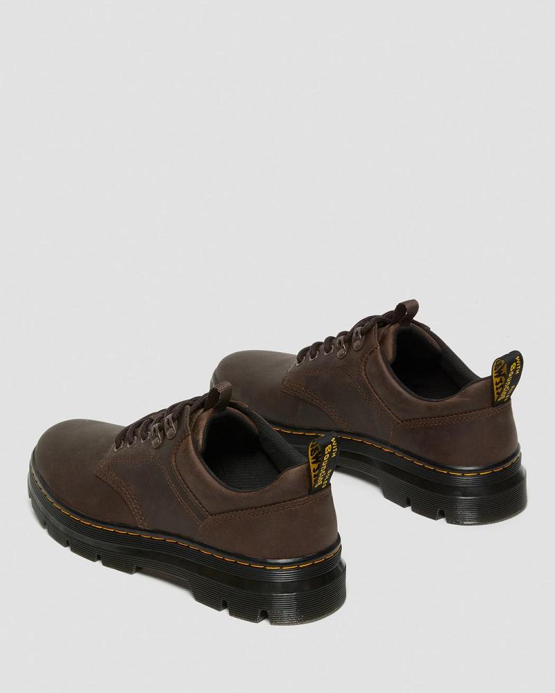 Dr Martens Reeder Crazy Horse Leren Utility Vrijetijdsschoenen Dames Donkerbruin | NL 666VRW